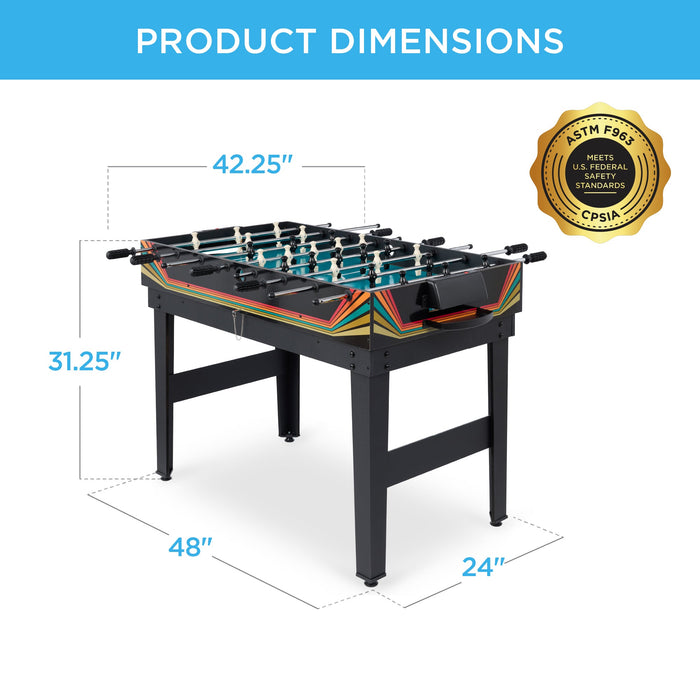 Ensemble de table de jeu 10 en 1 avec billard, baby-foot, ping-pong et échecs - 2 x 4 pieds