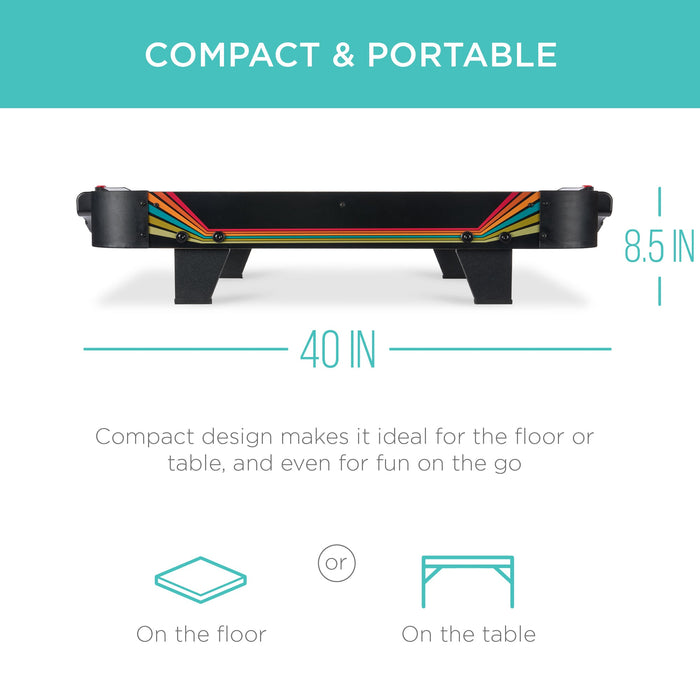 Table de jeu d'arcade Air Hockey avec 2 rondelles, 2 attaquants - 40 pouces