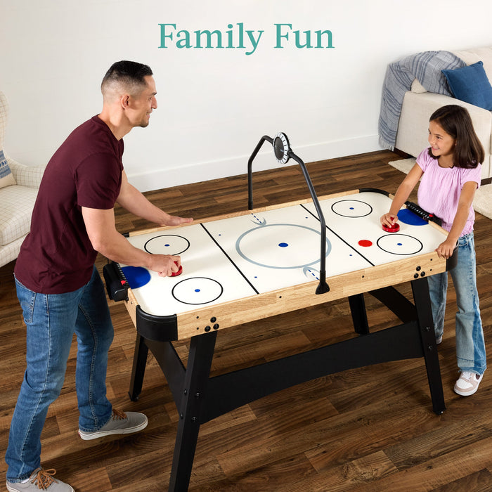 Table de jeu de hockey sur air avec lumières LED, tableau de bord, moteur puissant - 54 po