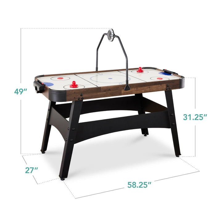 Table de jeu de hockey sur air avec lumières LED, tableau de bord, moteur puissant - 54 po