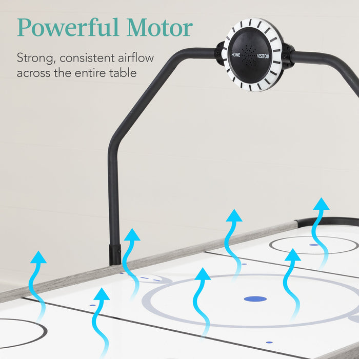 Table de jeu de hockey sur air avec lumières LED, tableau de bord, moteur puissant - 54 po