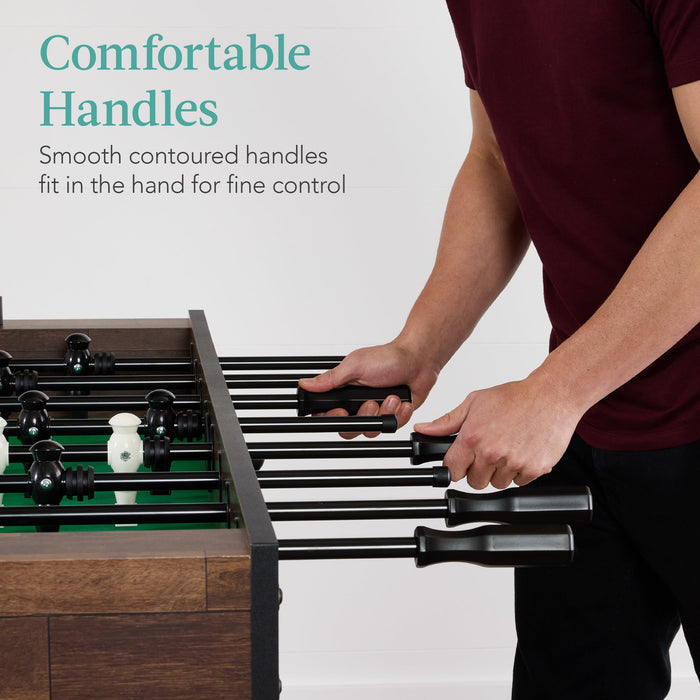 Large Full-Size Foosball Table w/ 2 Balls, 2 Cup Holders - 54in