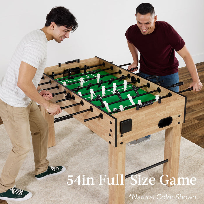 Large Full-Size Foosball Table w/ 2 Balls, 2 Cup Holders - 54in