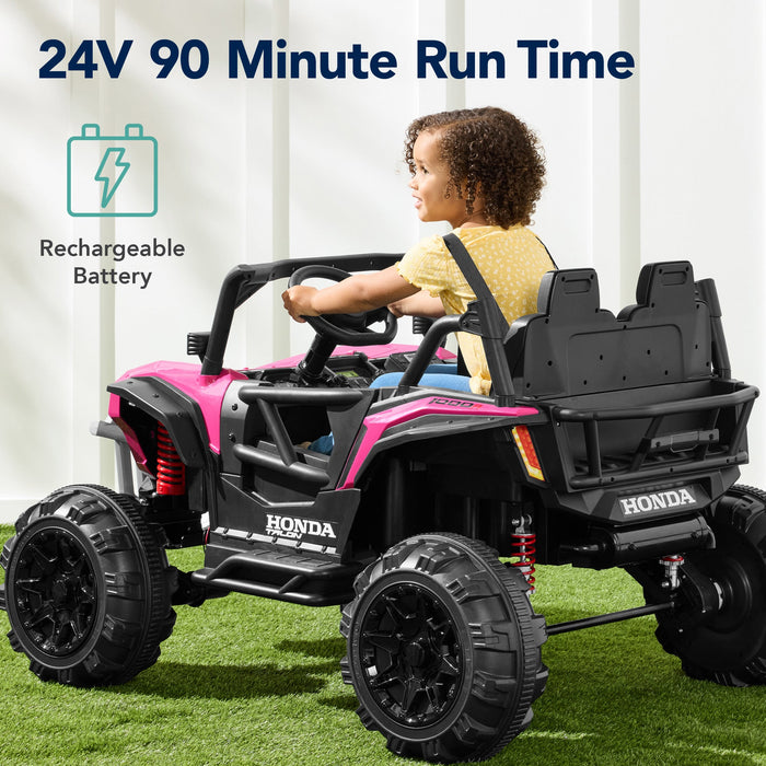 24V Kids Ride-On UTV Officially Licensed Honda Talon w/ Remote, LED Lights