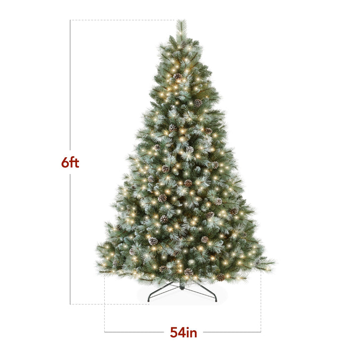 Pre-Lit Frosted Artificial Scotch Pine Christmas Tree w/ Micro LED Lights