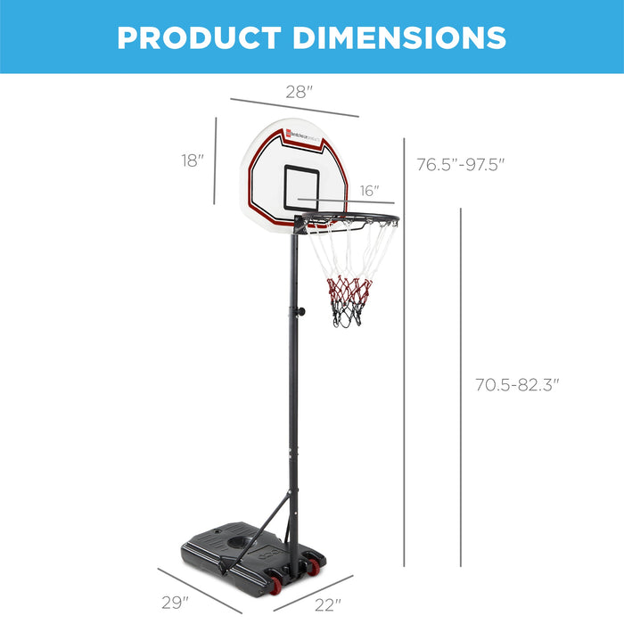 Panier de basket-ball réglable en hauteur pour enfants, système de panneau arrière portable avec roues