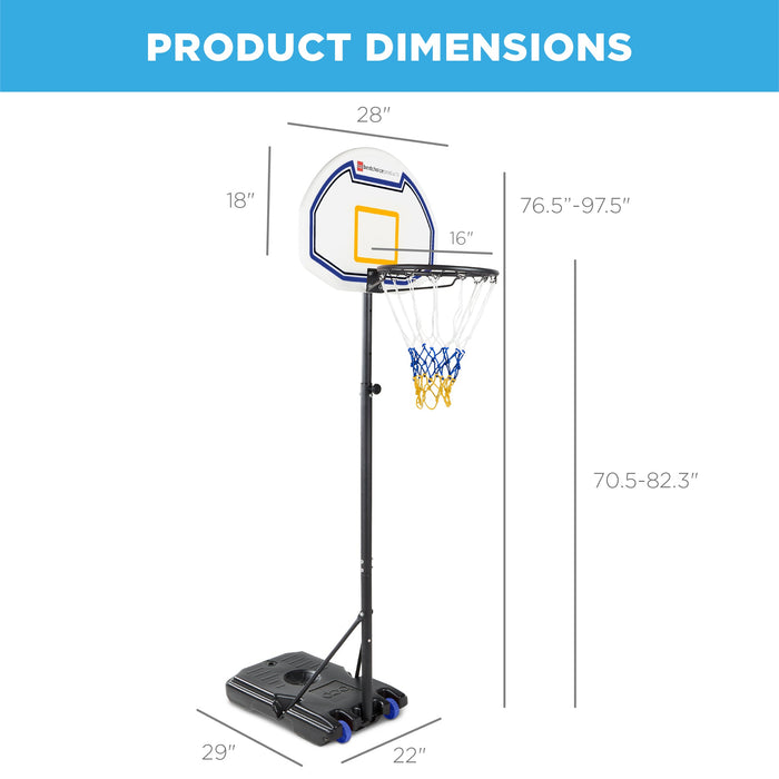 Panier de basket-ball réglable en hauteur pour enfants, système de panneau arrière portable avec roues