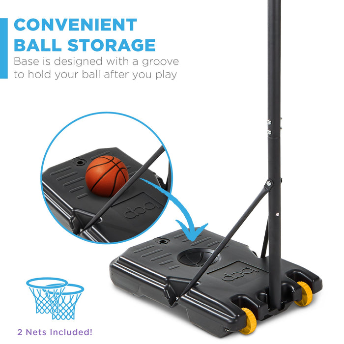 Panier de basket-ball réglable en hauteur pour enfants, système de panneau arrière portable avec roues