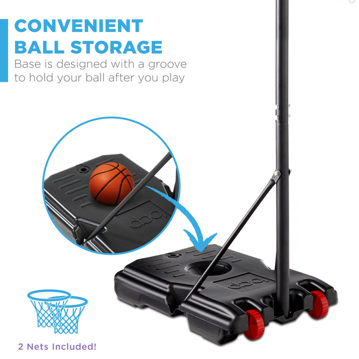 Panier de basket-ball réglable en hauteur pour enfants, système de panneau arrière portable avec roues