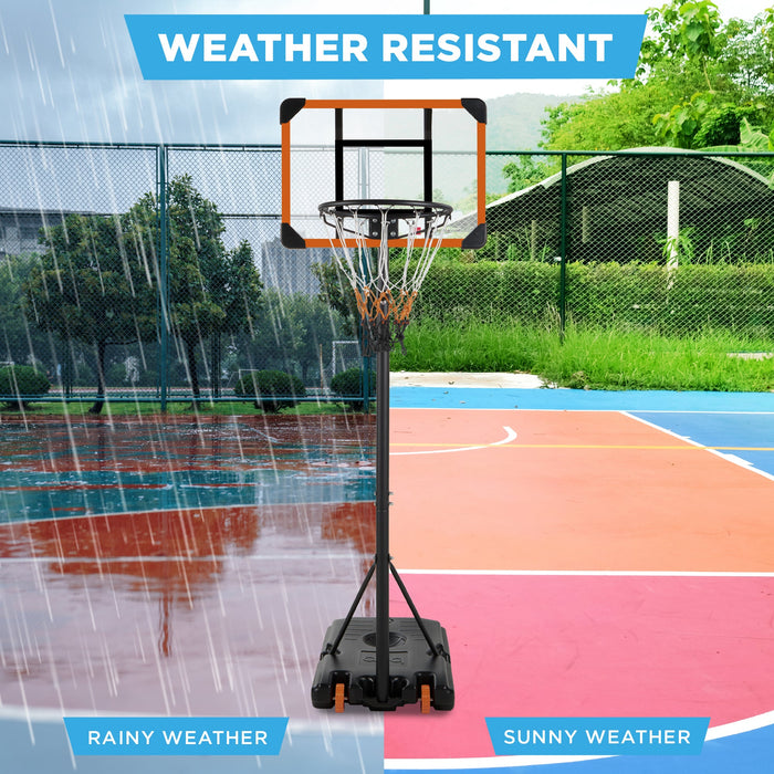 Panier de basket-ball réglable en hauteur pour enfants, panneau carré avec 2 roues