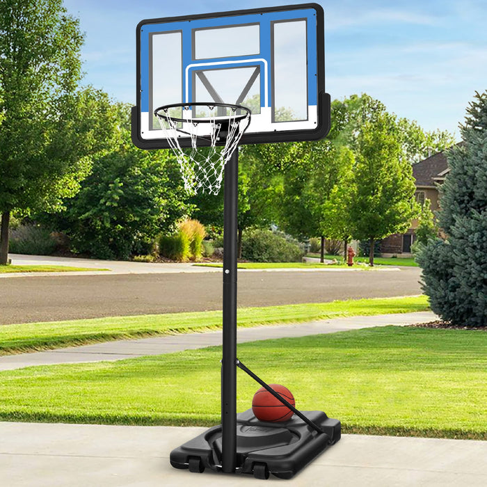 Panier de basket-ball réglable de taille réglementaire avec base remplissable, 2 roues