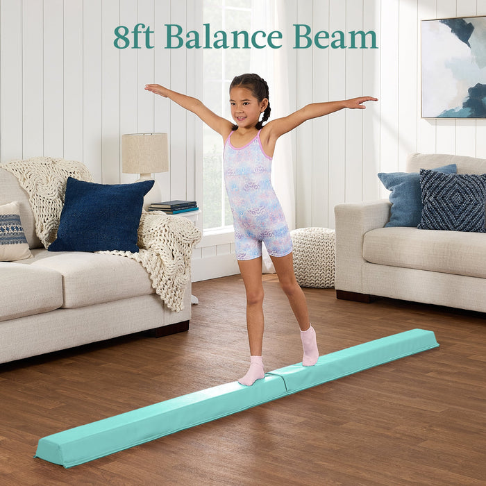 Folding Exercise Fitness Floor Mat w/ Handles & Balance Beam