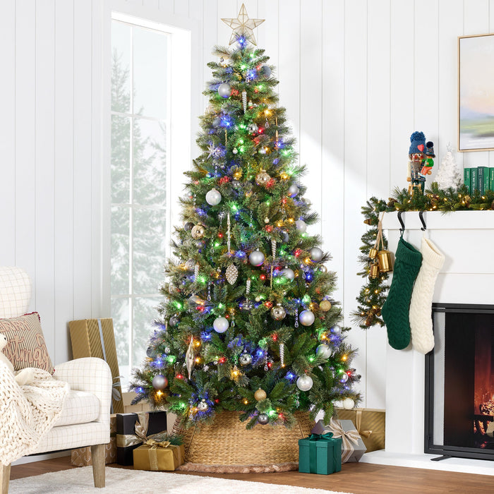 Sapin de Noël en cachemire de qualité supérieure pré-éclairé avec connexion sans fil et lumières LED