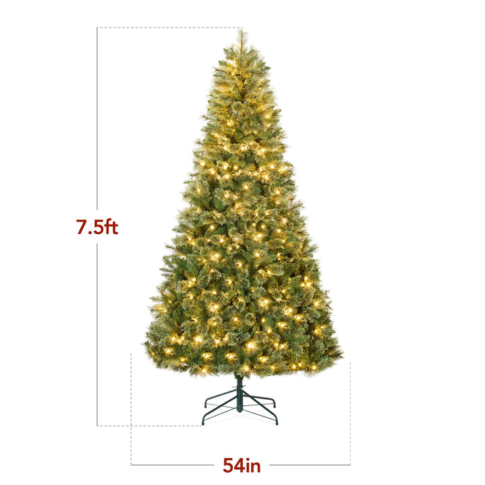 Sapin de Noël en cachemire de qualité supérieure pré-éclairé avec connexion sans fil et lumières LED