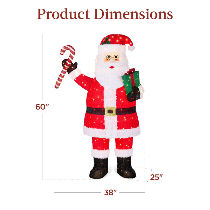 Lighted Pop-Up Santa Claus Outdoor Christmas Decoration w/ LED Lights