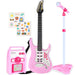 Kids Electric Guitar Toy Play Set w/ 6 Songs, Microphone, Amp