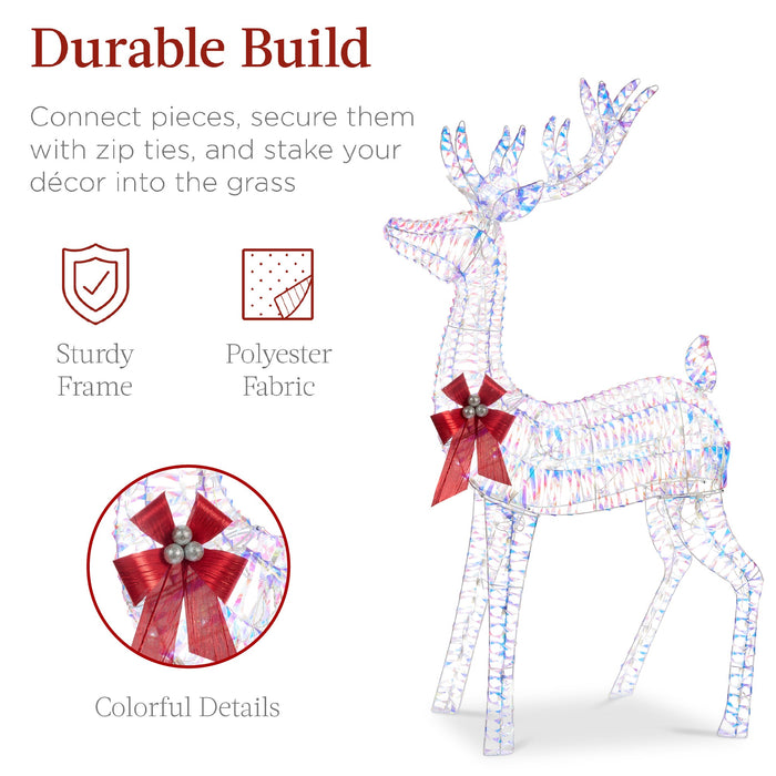 3-Piece Lighted Christmas Deer Set Outdoor Decor with LED Lights