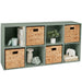 8-Cube Bookshelf, 11in Storage Display w/ Removable Panels, Customizable