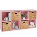 8-Cube Bookshelf, 11in Storage Display w/ Removable Panels, Customizable