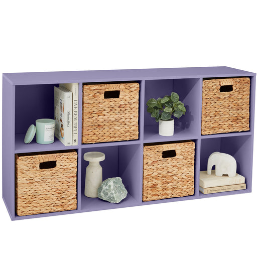 8-Cube Bookshelf, 11in Storage Display w/ Removable Panels, Customizable