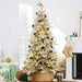 Pre-Lit Flocked Full Aspen Christmas Tree w/ 2-in-1 Twinkling Micro LEDs