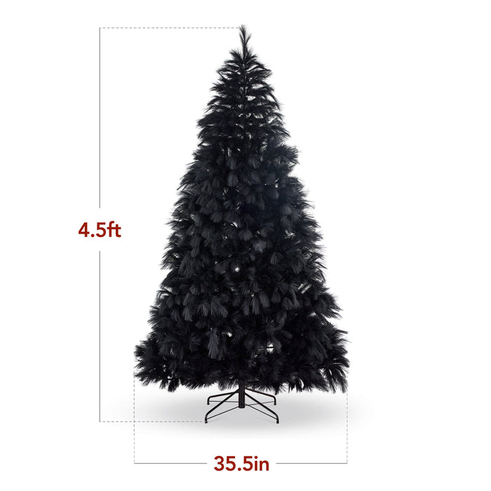 Sapin de Noël artificiel de la pampa noire de qualité supérieure avec base en métal pliable