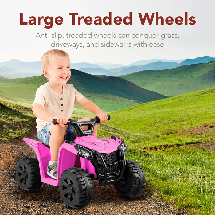 6V Kids Ride-On 4-Wheeler Quad ATV Car w/ 1.8mph Max Speed, Treaded Tires