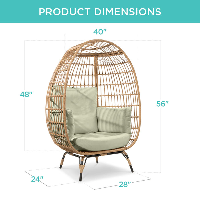 Wicker Egg Chair Oversized Indoor Outdoor Patio Lounger