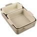 3PC Ceramic Bakeware Set Casserole, Loaf, Square Dishes w/ Handles